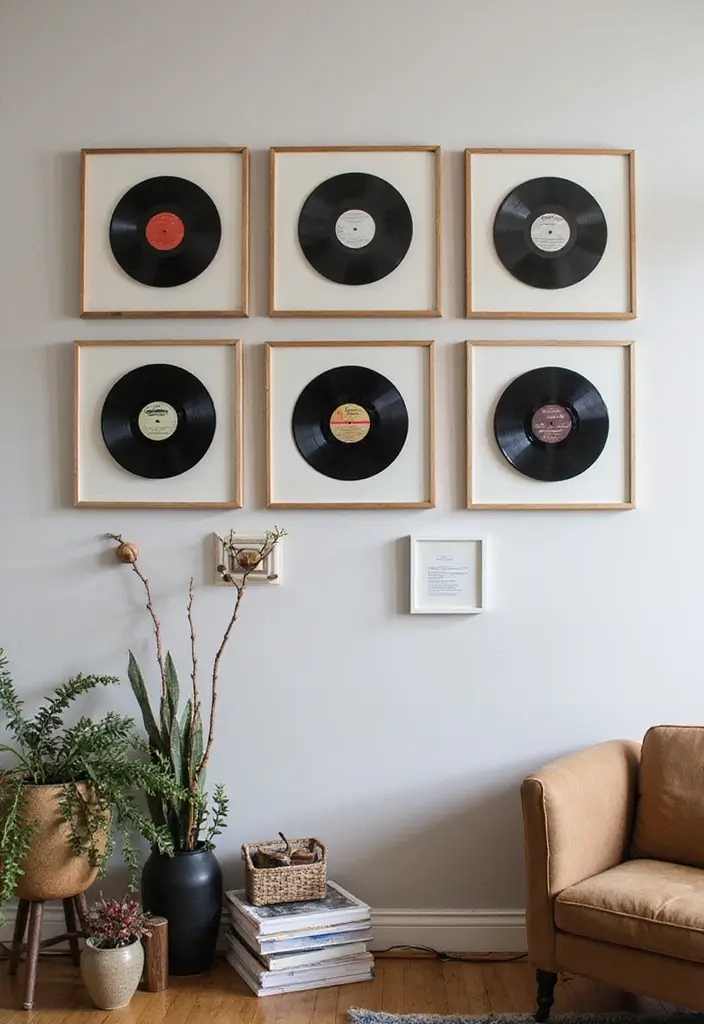 30 Vinyl Record Storage Ideas for Music Lovers - 23. Vinyl Records in Frame Displays