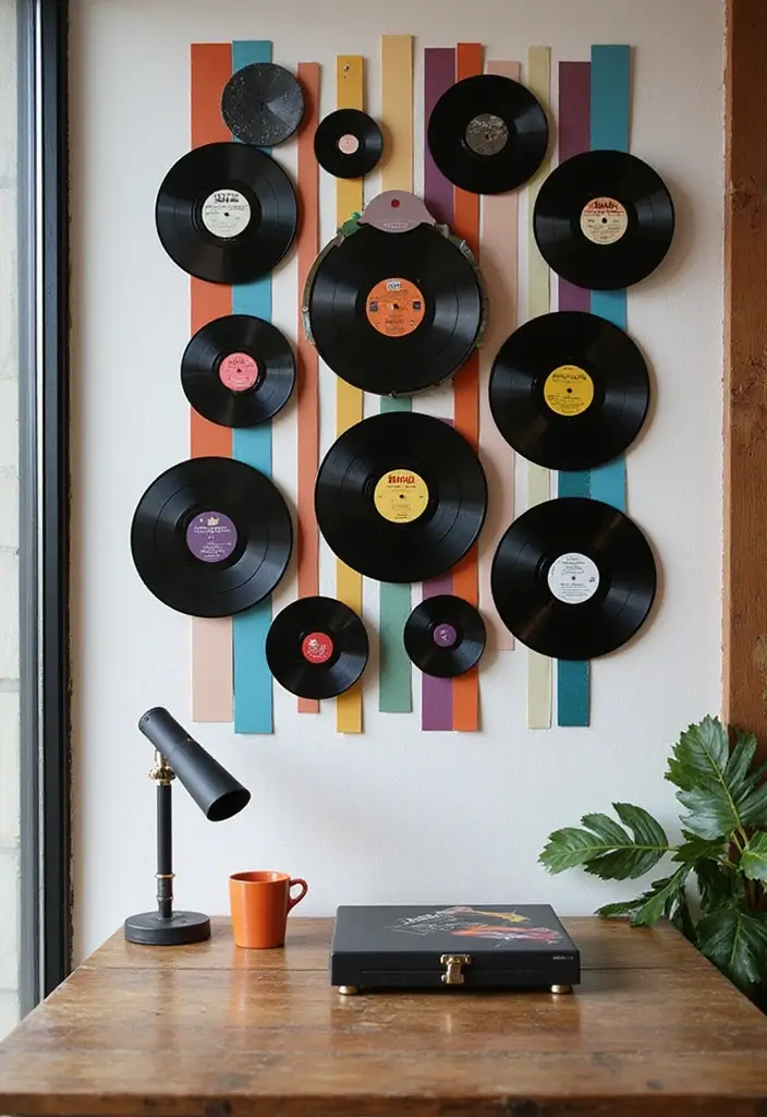 30 Vinyl Record Storage Ideas for Music Lovers - 4. Magnetic Record Display
