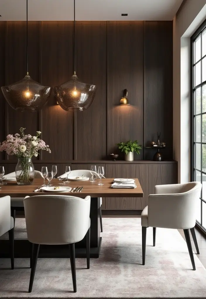 30 Wood Wall Ideas for a Rustic and Modern Touch - 9. Accent Wall with Dark Stained Wood