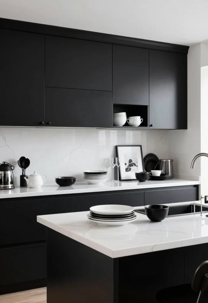 25+ Black Kitchen Ideas That Are Bold and Sophisticated 70 25 Black Kitchen Ideas That Are Bold and Sophisticated 20. Black and White Contrast 0
