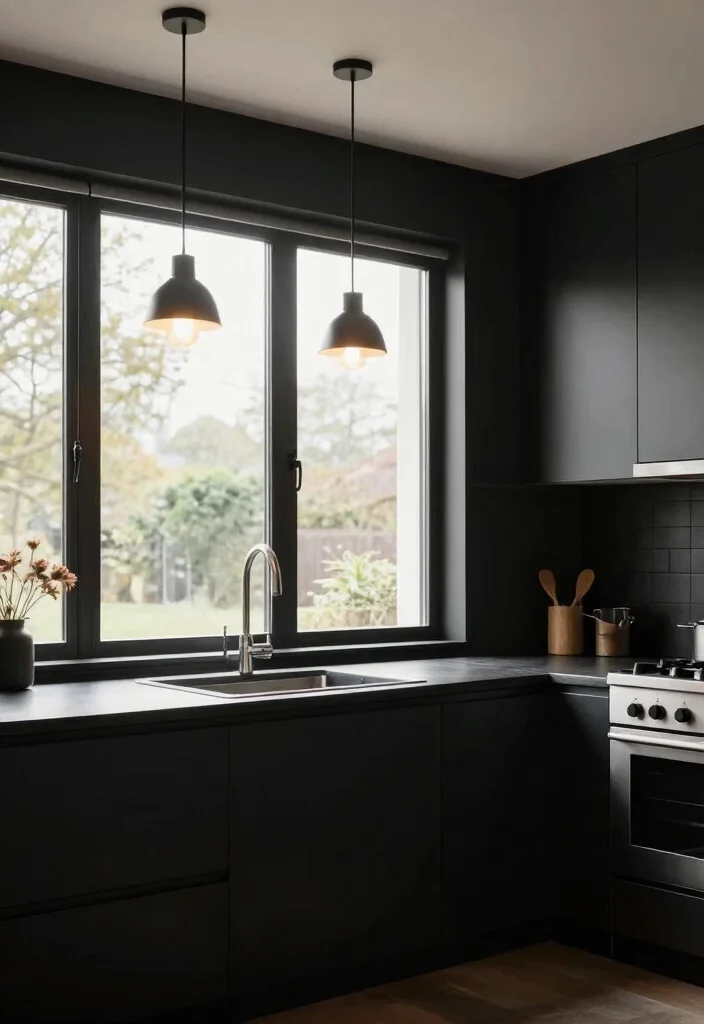 25+ Black Kitchen Ideas That Are Bold and Sophisticated 73 25 Black Kitchen Ideas That Are Bold and Sophisticated 23. Black and Bright Lighting 0