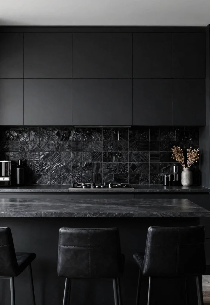 25+ Black Kitchen Ideas That Are Bold and Sophisticated 23 25 Black Kitchen Ideas That Are Bold and Sophisticated 3. Textured Black Surfaces 0