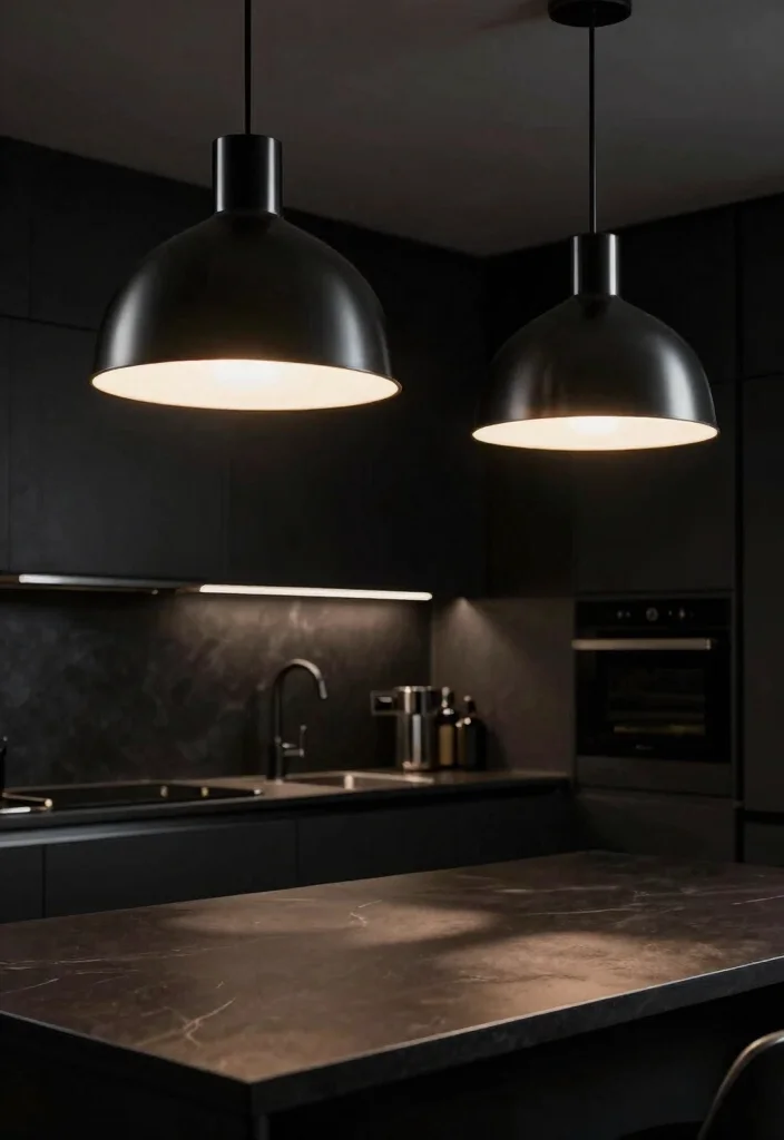 25+ Black Kitchen Ideas That Are Bold and Sophisticated 35 25 Black Kitchen Ideas That Are Bold and Sophisticated 5. Bold Statement Lighting 0
