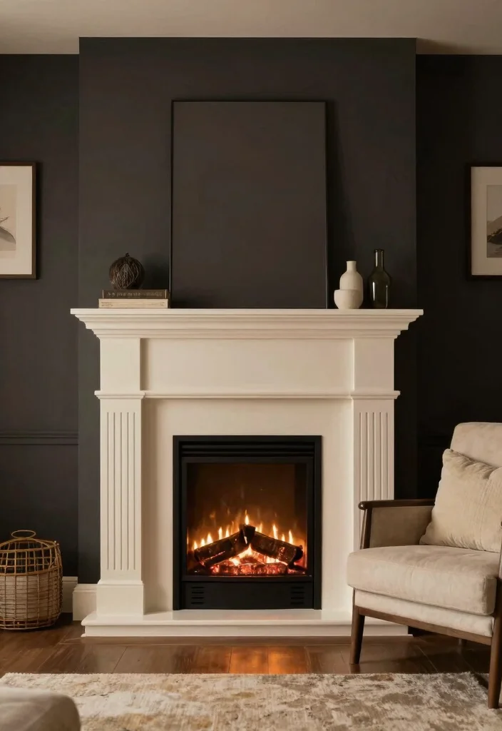 25 Black and White Bedroom Ideas for a Classic Contrast 11. Cozy Focal Point Fireplace 0