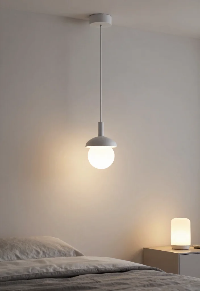 25 Black and White Bedroom Ideas for a Classic Contrast 19. Minimalist Black and White Lighting 0