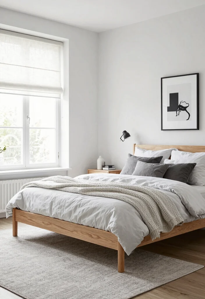 25 Black and White Bedroom Ideas for a Classic Contrast 4. Scandinavian Simplicity 0