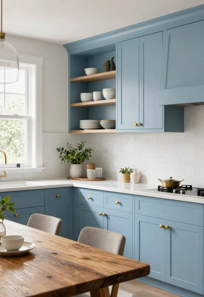 25+ Blue Kitchen Ideas That Add Calm and Character 1 25 Blue Kitchen Ideas That Add Calm and Character 1. Serene Sky Blue Cabinets 0