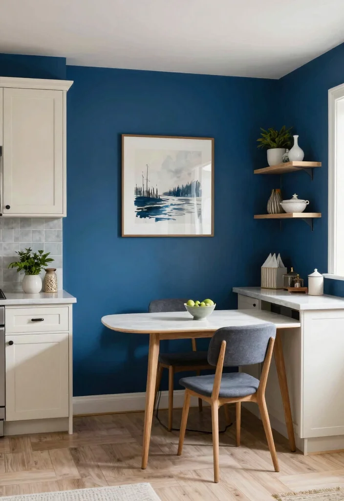 25+ Blue Kitchen Ideas That Add Calm and Character 31 25 Blue Kitchen Ideas That Add Calm and Character 11. Accent Walls in Blue 0