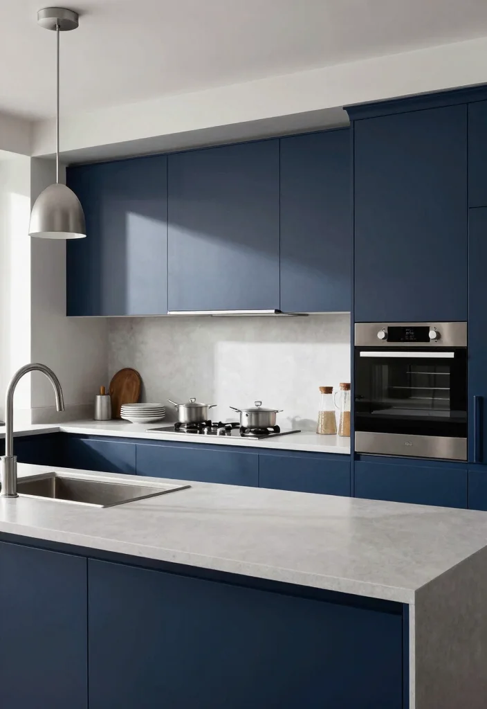 25+ Blue Kitchen Ideas That Add Calm and Character 59 25 Blue Kitchen Ideas That Add Calm and Character 19. Blue and Gray Contrast 0