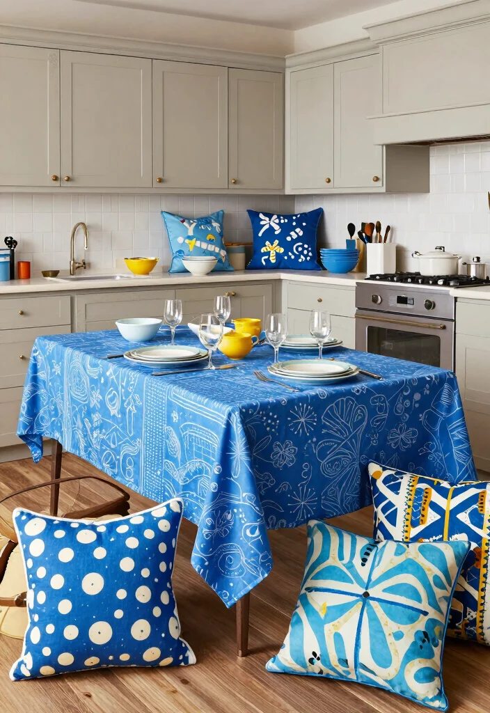 25+ Blue Kitchen Ideas That Add Calm and Character 61 25 Blue Kitchen Ideas That Add Calm and Character 21. Playful Blue Textiles 0
