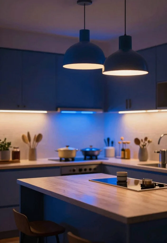 25+ Blue Kitchen Ideas That Add Calm and Character 73 25 Blue Kitchen Ideas That Add Calm and Character 23. Blue Lighting Fixtures 0