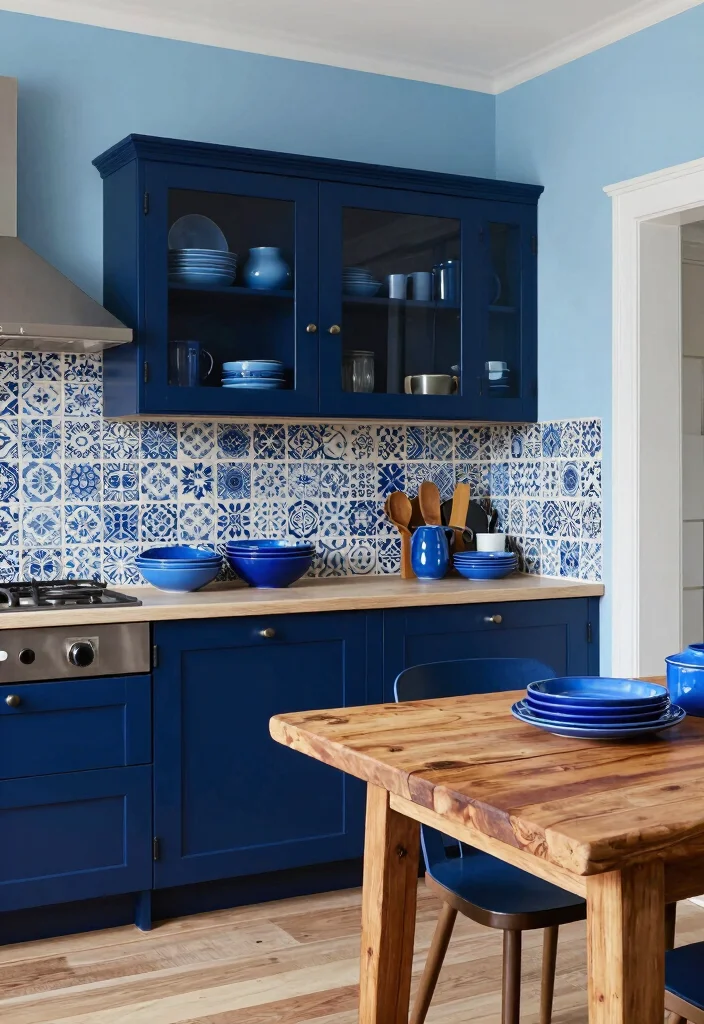 25+ Blue Kitchen Ideas That Add Calm and Character 17 25 Blue Kitchen Ideas That Add Calm and Character 7. Mixed Blue Shades 0