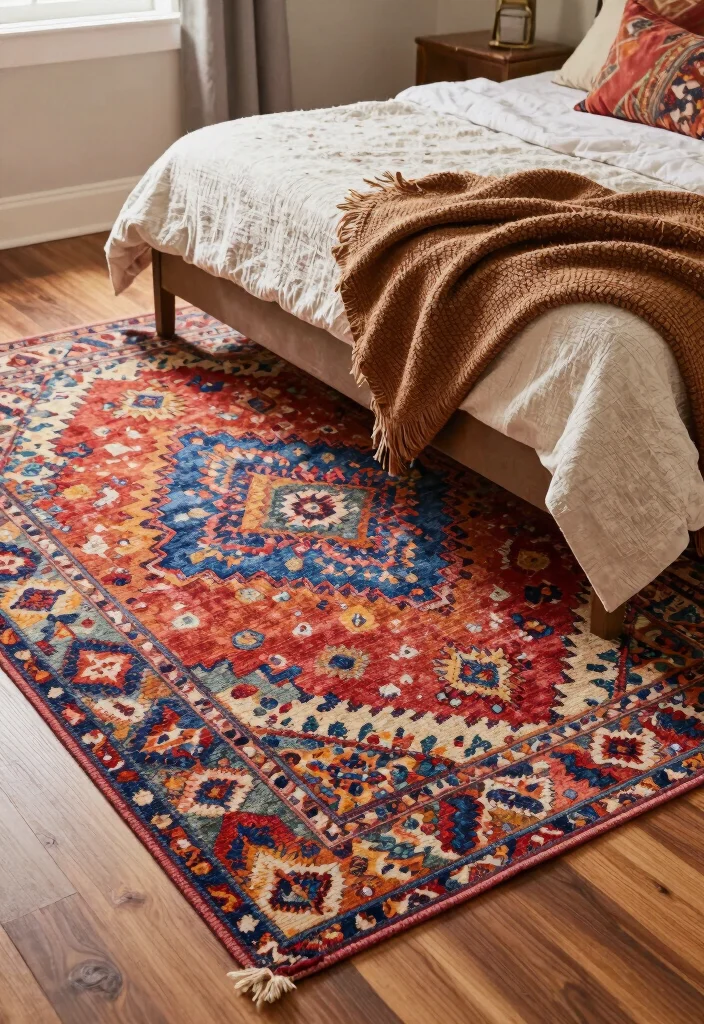 25+ Boho Bedroom Ideas Full of Free-Spirited Charm 50 25 Boho Bedroom Ideas Full of Free Spirited Charm 20. Use of Colorful Rugs 0