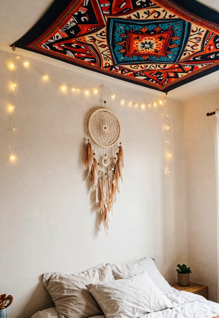 25+ Boho Bedroom Ideas Full of Free-Spirited Charm 72 25 Boho Bedroom Ideas Full of Free Spirited Charm 22. Fun Ceiling Decor 0