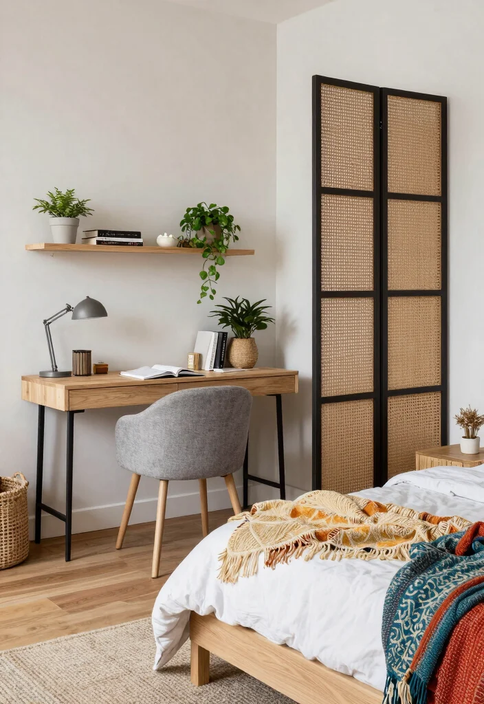 25+ Boho Bedroom Ideas Full of Free-Spirited Charm 73 25 Boho Bedroom Ideas Full of Free Spirited Charm 23. Creating a Multi Purpose Space 0