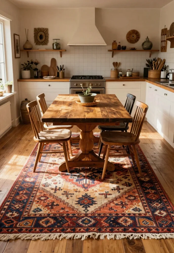 25+ Boho Kitchen Ideas for an Artistic Relaxed Space 31 25 Boho Kitchen Ideas for an Artistic Relaxed Space 11. Cozy Rugs 0