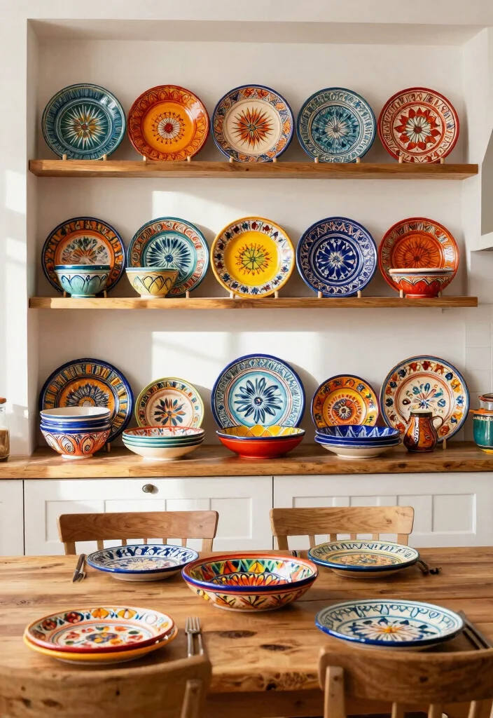 25+ Boho Kitchen Ideas for an Artistic Relaxed Space 12 25 Boho Kitchen Ideas for an Artistic Relaxed Space 2. Colorful Ceramic Dishware 0