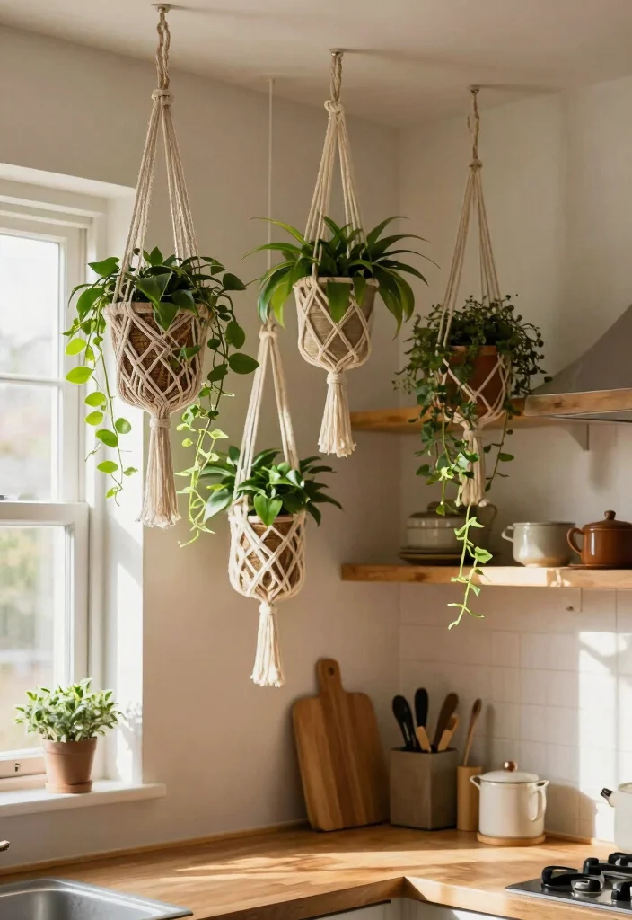 25+ Boho Kitchen Ideas for an Artistic Relaxed Space 25 25 Boho Kitchen Ideas for an Artistic Relaxed Space 5. Hanging Plants 0