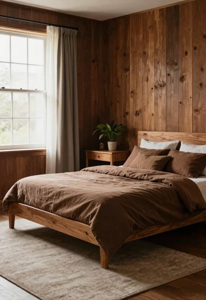 25+ Brown Bedroom Ideas for a Warm Earthy Feel 1 25 Brown Bedroom Ideas for a Warm Earthy Feel 1. Warm Walnut Walls 0