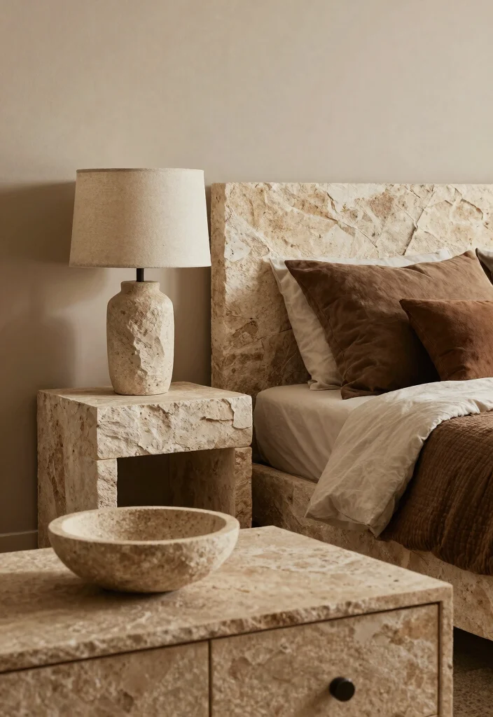 25+ Brown Bedroom Ideas for a Warm Earthy Feel 59 25 Brown Bedroom Ideas for a Warm Earthy Feel 19. Natural Stone Accents 0