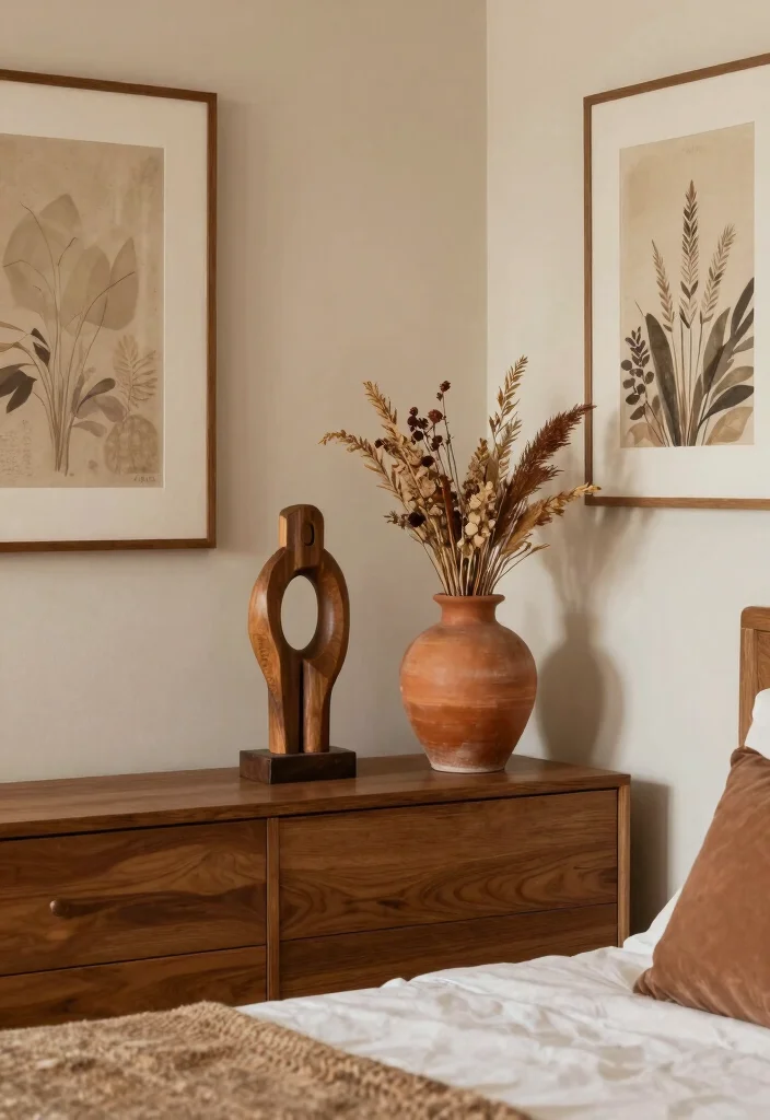 25+ Brown Bedroom Ideas for a Warm Earthy Feel 38 25 Brown Bedroom Ideas for a Warm Earthy Feel 8. Accent Decor in Brown Hues 0