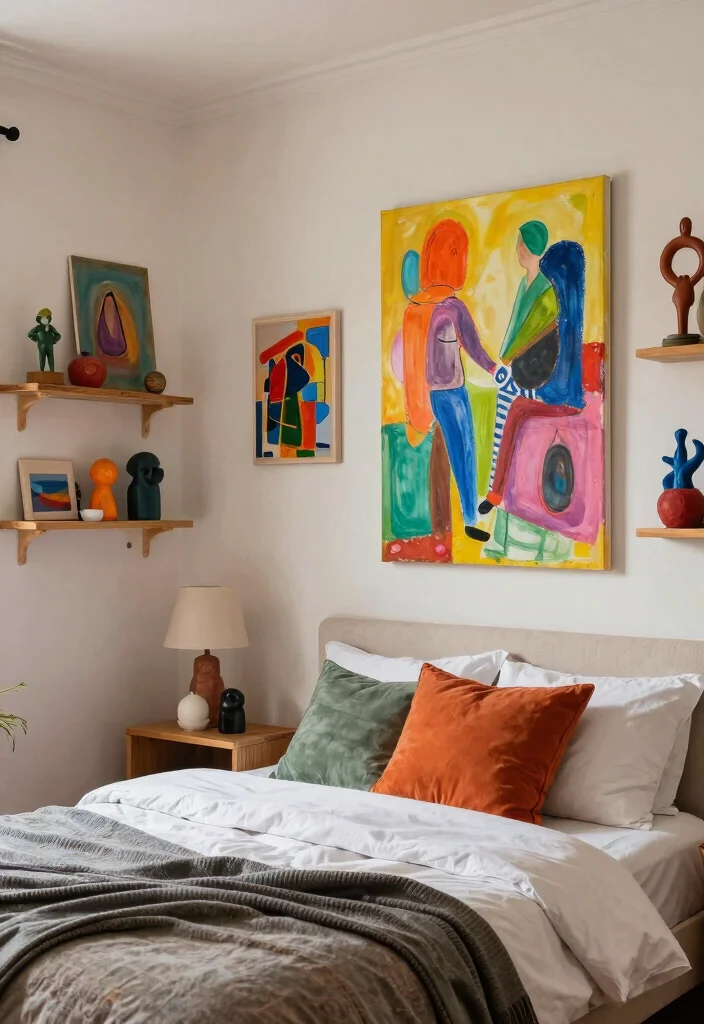 25 Colorful Bedroom Ideas That Bring Energy and Joy 11. Artistic Expressions 0