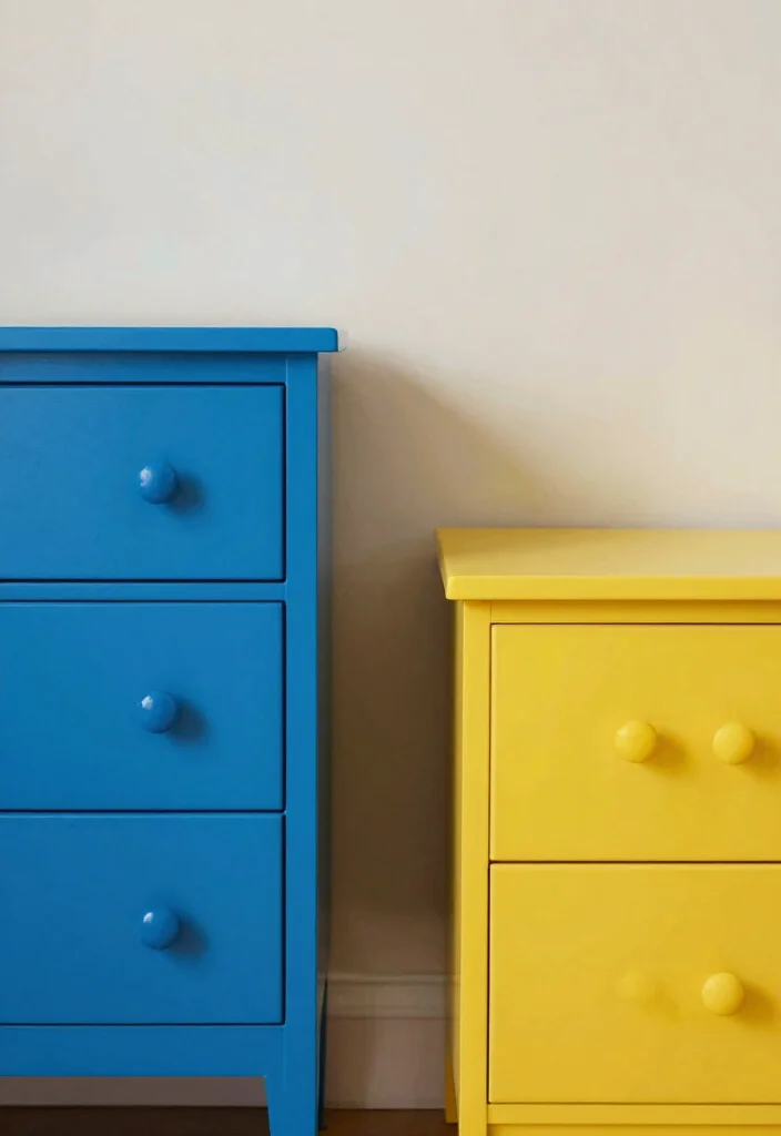 25 Colorful Bedroom Ideas That Bring Energy and Joy 14. Brightly Painted Furniture 0