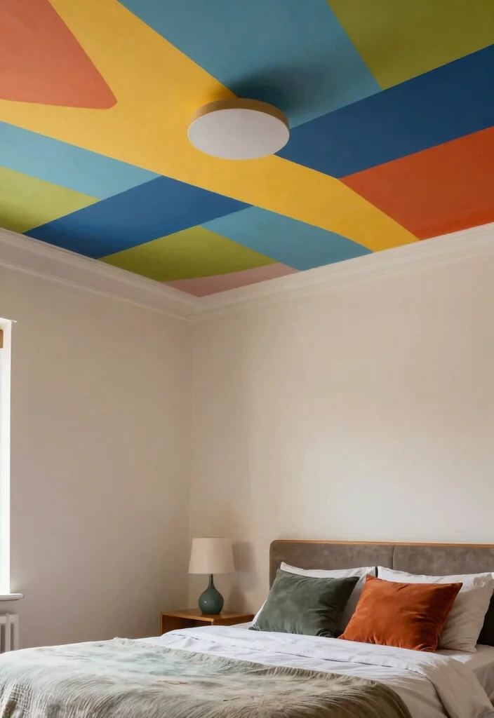 25 Colorful Bedroom Ideas That Bring Energy and Joy 15. Colorful Ceiling Ideas 0