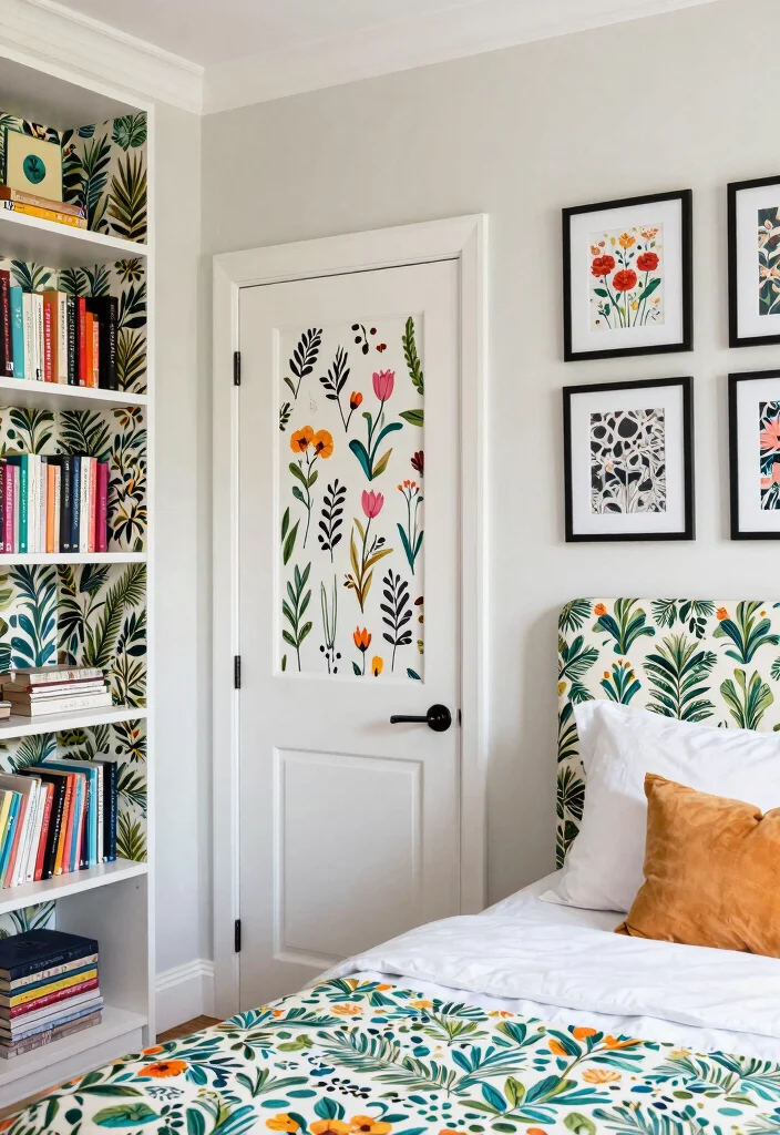 25 Colorful Bedroom Ideas That Bring Energy and Joy 16. Creative Use of Wallpaper 0