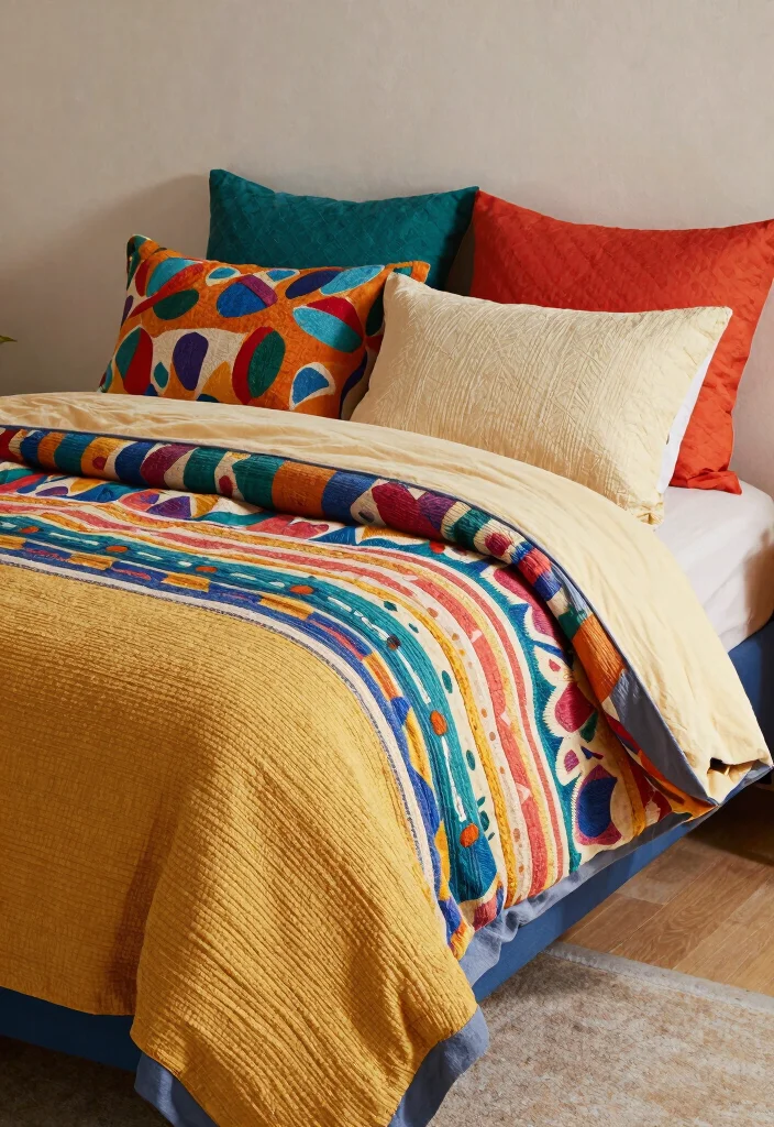 25 Colorful Bedroom Ideas That Bring Energy and Joy 19. Brightly Colored Bedding 0