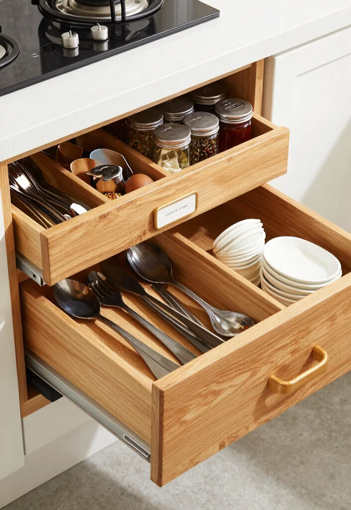 25 Galley Kitchen Ideas That Make Small Spaces Shine 10. Smart Drawer Solutions 0