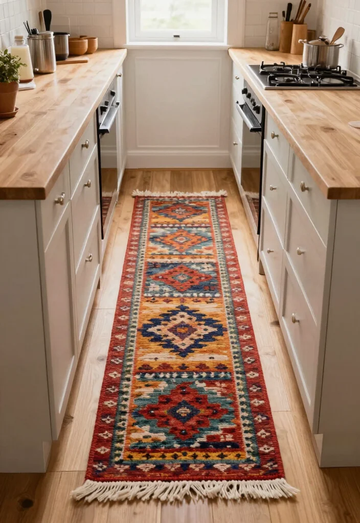 25 Galley Kitchen Ideas That Make Small Spaces Shine 9. Use Rugs for Comfort and Style 0