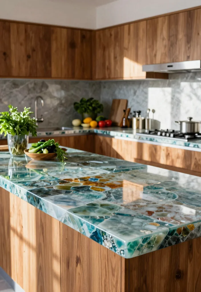 25+ Green Kitchen Ideas for a Fresh Natural Look 31 25 Green Kitchen Ideas for a Fresh Natural Look 11. Eco Friendly Countertops 0