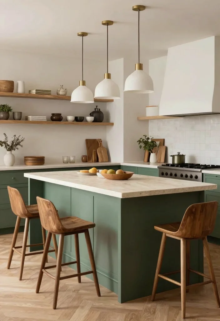 25+ Green Kitchen Ideas for a Fresh Natural Look 34 25 Green Kitchen Ideas for a Fresh Natural Look 14. Statement Green Island 0