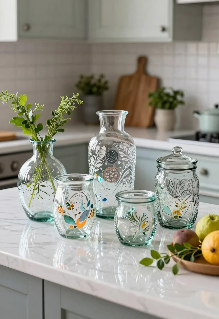 25+ Green Kitchen Ideas for a Fresh Natural Look 56 25 Green Kitchen Ideas for a Fresh Natural Look 16. Recycled Glass Decor 0