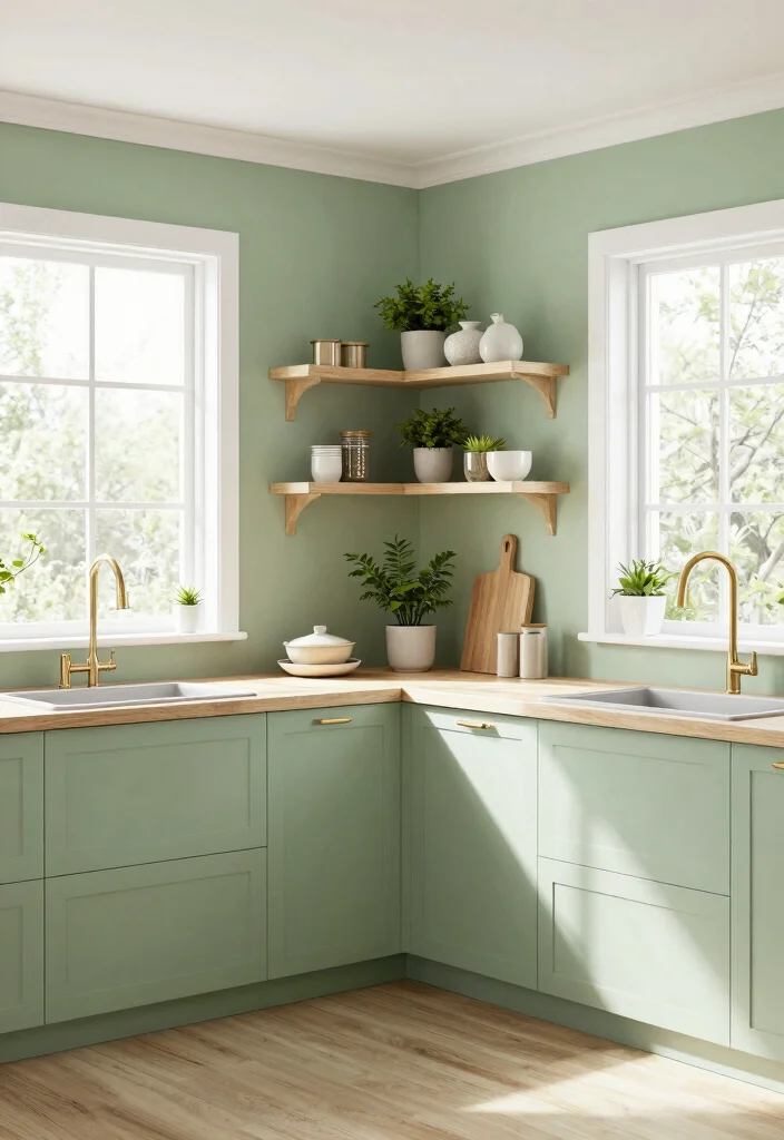 25+ Green Kitchen Ideas for a Fresh Natural Look 58 25 Green Kitchen Ideas for a Fresh Natural Look 18. Soft Green Walls 0