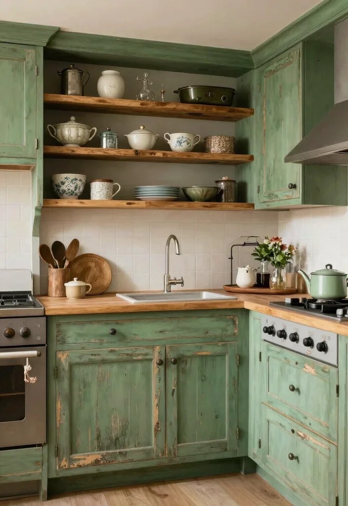 25+ Green Kitchen Ideas for a Fresh Natural Look 69 25 Green Kitchen Ideas for a Fresh Natural Look 19. Rustic Green Elements 0