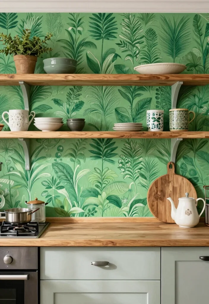 25+ Green Kitchen Ideas for a Fresh Natural Look 73 25 Green Kitchen Ideas for a Fresh Natural Look 23. Green Wallpaper 0