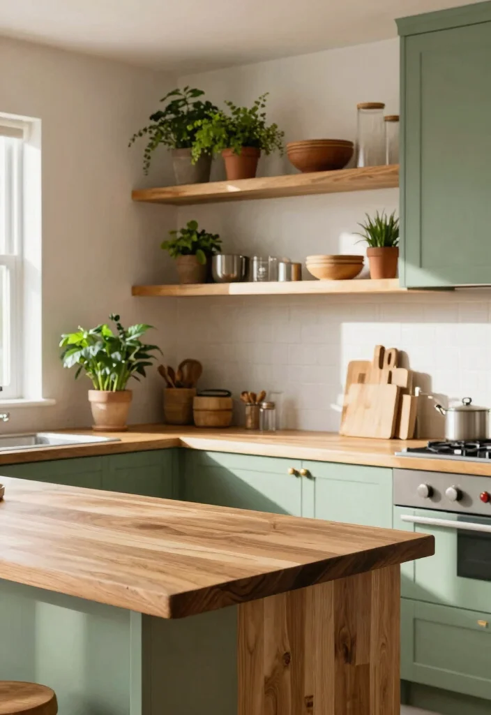 25+ Green Kitchen Ideas for a Fresh Natural Look 24 25 Green Kitchen Ideas for a Fresh Natural Look 4. Natural Wood Accents 0