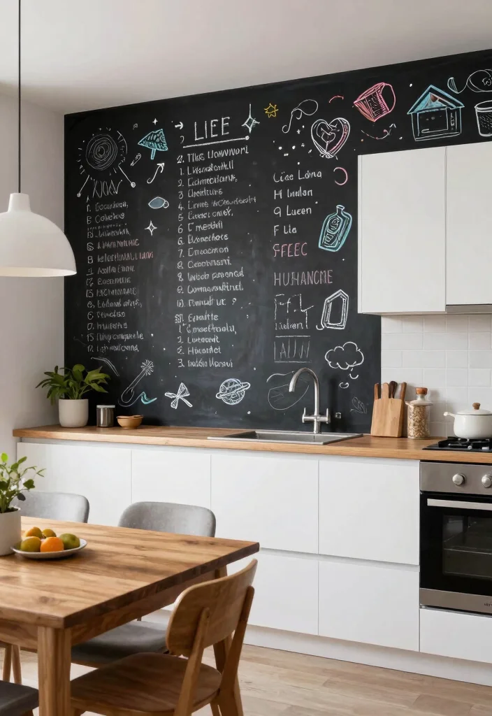 25 IKEA Kitchen Ideas That Are Budget Friendly and Stylish 13. Incorporate a Chalkboard Wall 0
