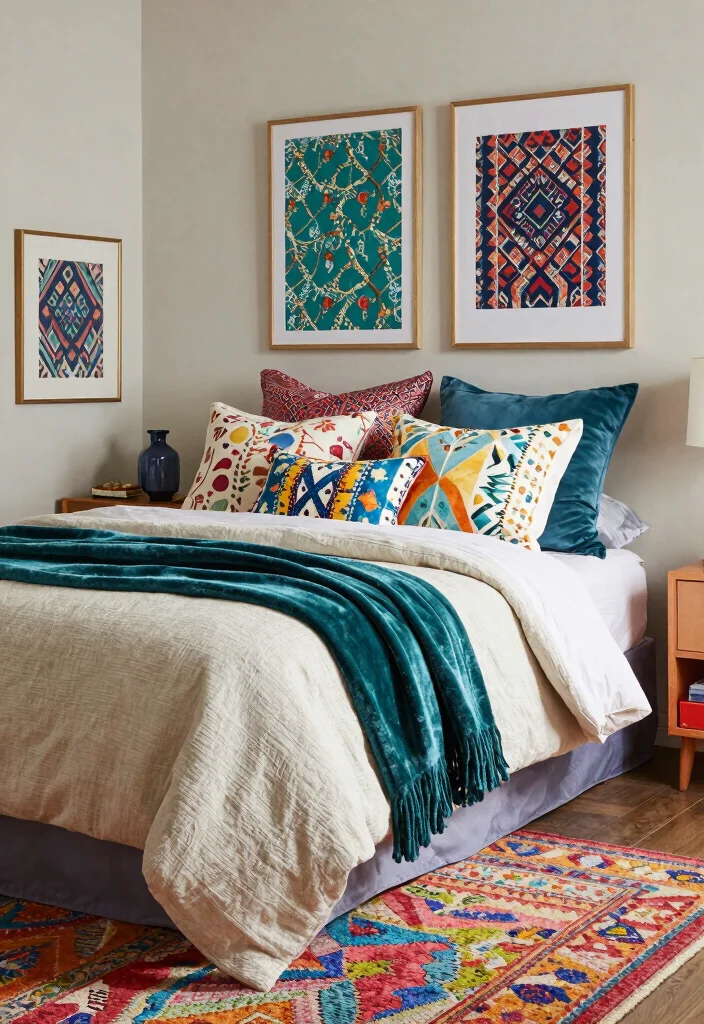 25 Ladies Bedroom Ideas That Are Feminine and Elegant 4. Playful Patterns and Textures 0