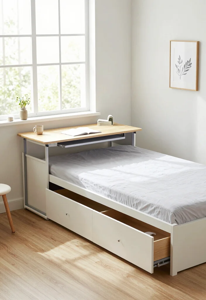 25 Light Bedroom Ideas for a Bright Airy Feel 11. Choose Multifunctional Furniture 0