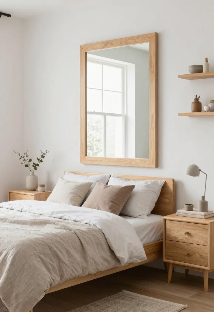 25 Light Bedroom Ideas for a Bright Airy Feel 5. Use Light Wood Accents 0