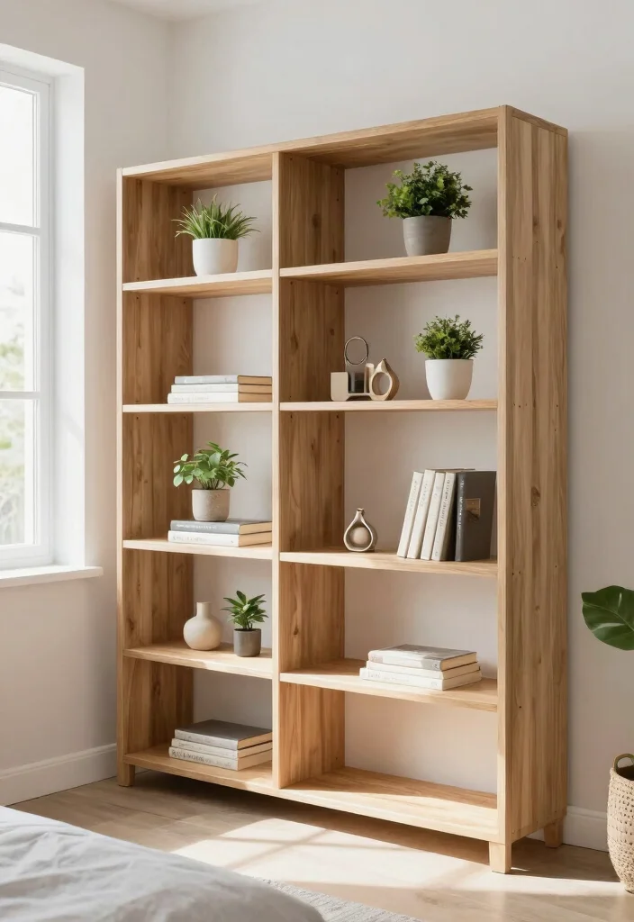 25 Light Bedroom Ideas for a Bright Airy Feel 8. Use Open Shelving Wisely 0