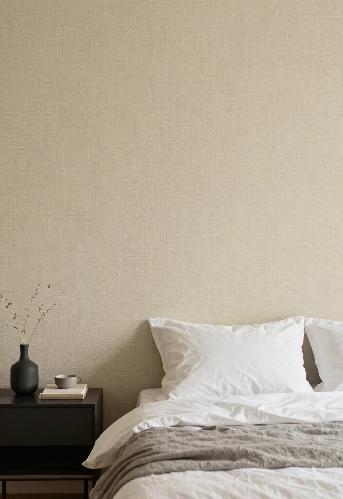 25 Mens Bedroom Ideas That Are Stylish and Modern 15. Textured Wallpaper for a Focal Point 0