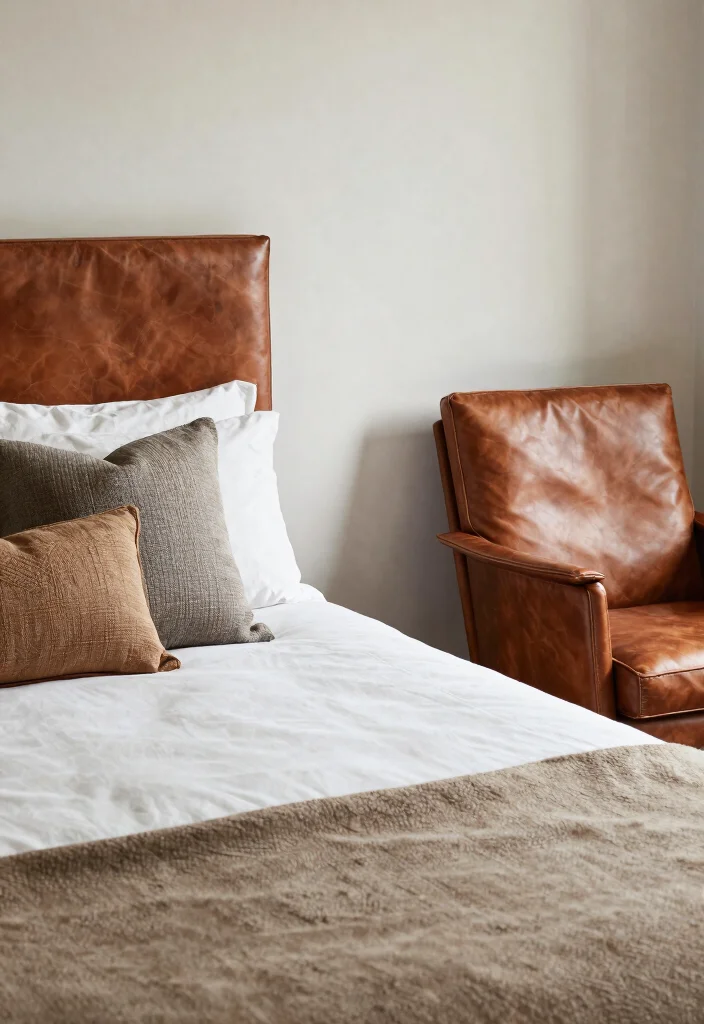 25 Mens Bedroom Ideas That Are Stylish and Modern 16. Rugged Leather Accents 0