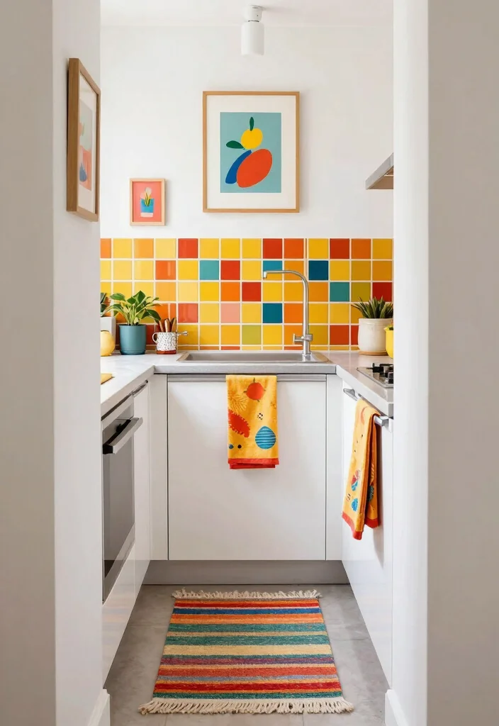 25+ Narrow Kitchen Ideas to Maximize Every Inch 51 25 Narrow Kitchen Ideas to Maximize Every Inch 11. Colorful Accents 0