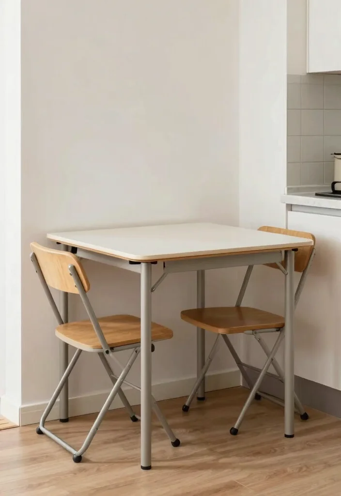 25+ Narrow Kitchen Ideas to Maximize Every Inch 26 25 Narrow Kitchen Ideas to Maximize Every Inch 6. Foldable Furniture 0