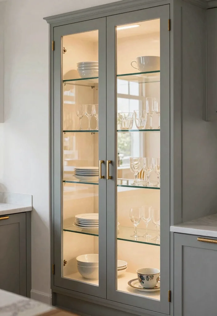 25+ Narrow Kitchen Ideas to Maximize Every Inch 27 25 Narrow Kitchen Ideas to Maximize Every Inch 7. Glass Cabinet Doors 0