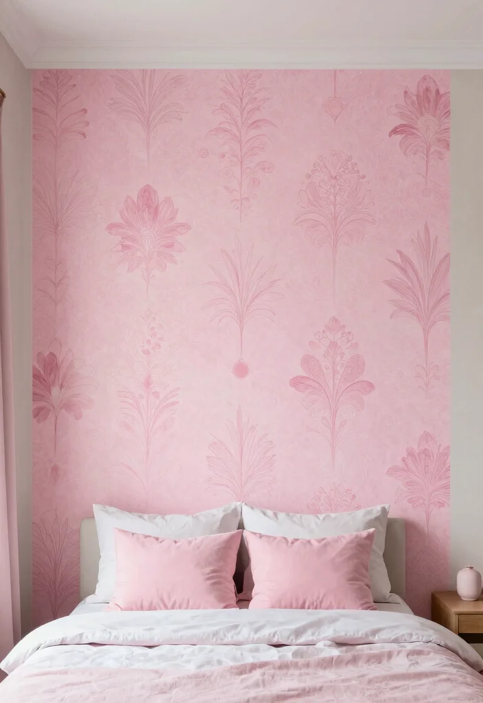 25+ Pink Bedroom Ideas That Are Chic and Playful 69 25 Pink Bedroom Ideas That Are Chic and Playful 19. Artistic Pink Accent Wall 0